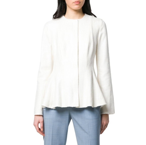 Theory Rice Canvas Tweed Peplum Jacket - Picture 1 of 8